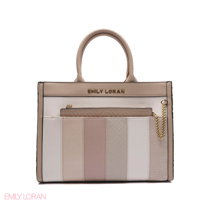 MULTI-TEXTURED PANELLED HANDBAG SET