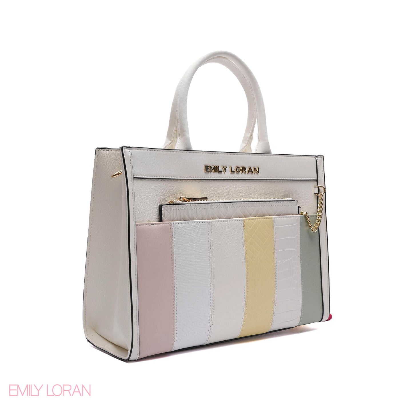 MULTI-TEXTURED PANELLED HANDBAG SET