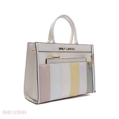MULTI-TEXTURED PANELLED HANDBAG SET