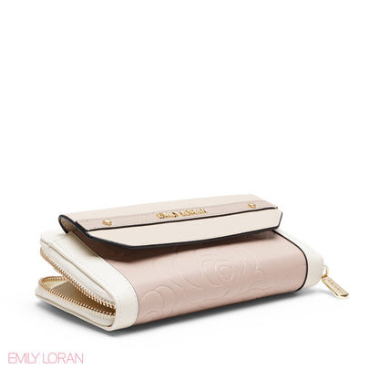 FLORAL PRINT DOUBLE COMPARTMENT ZIP-AROUND WALLET