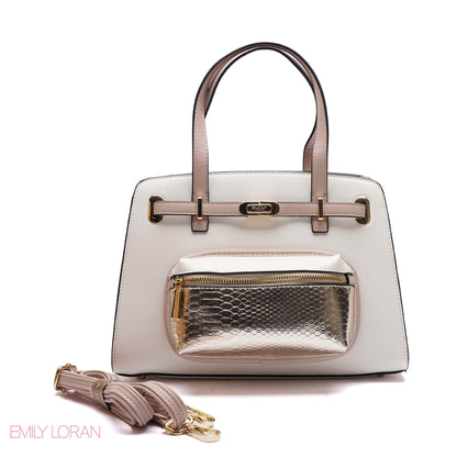 HANDBAG WITH ADJUSTABLE POUCH - MEDIUM