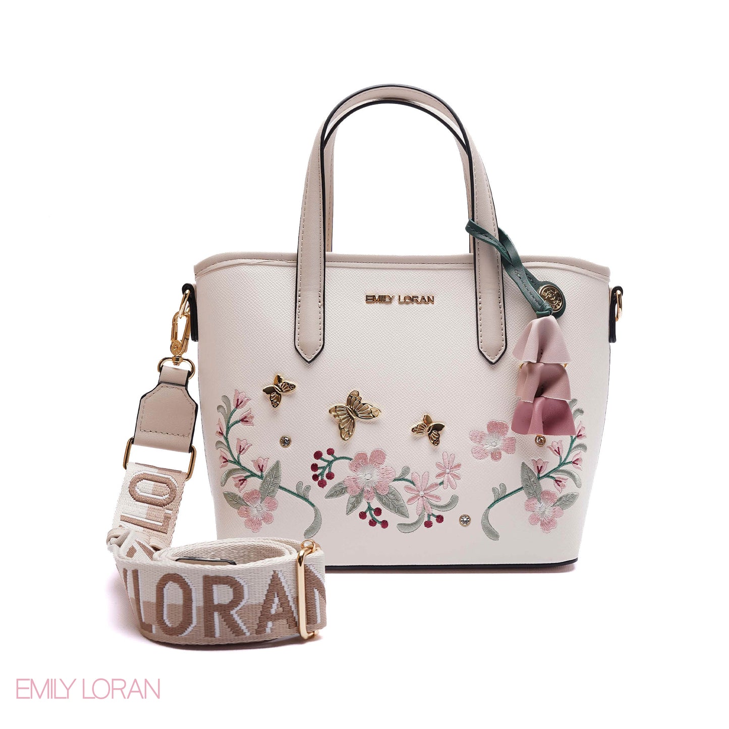 EMBROIDERED FLORAL HANDBAG