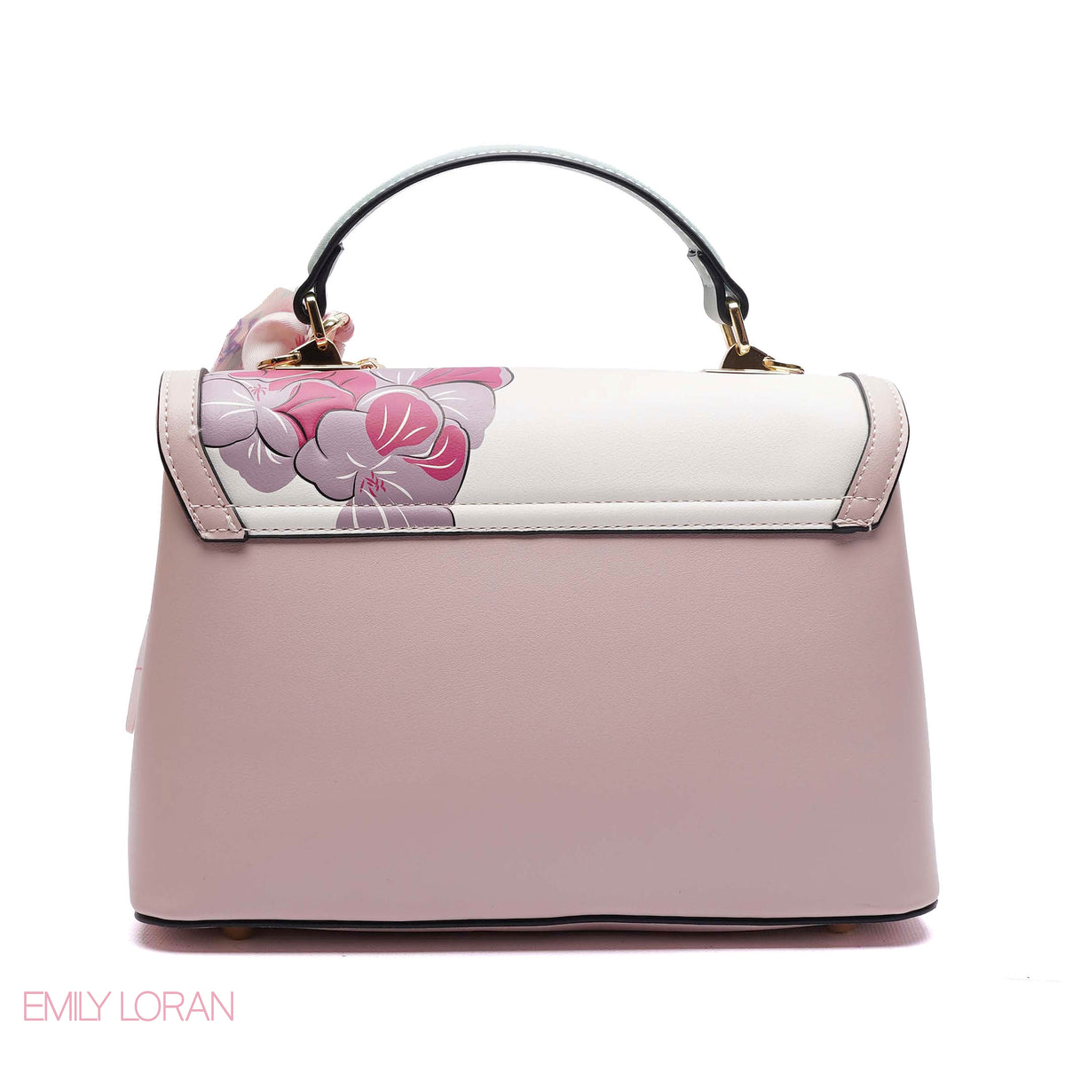 FLOWER FLIPPING HANDBAG WITH SMALL POUCH - MEDIUM