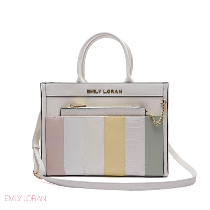 MULTI-TEXTURED PANELLED HANDBAG SET