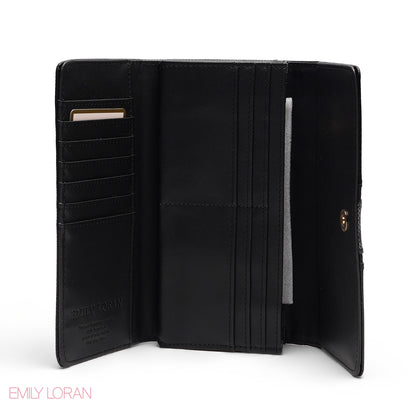 CROC EMBOSSED TRI-FOLD WALLET