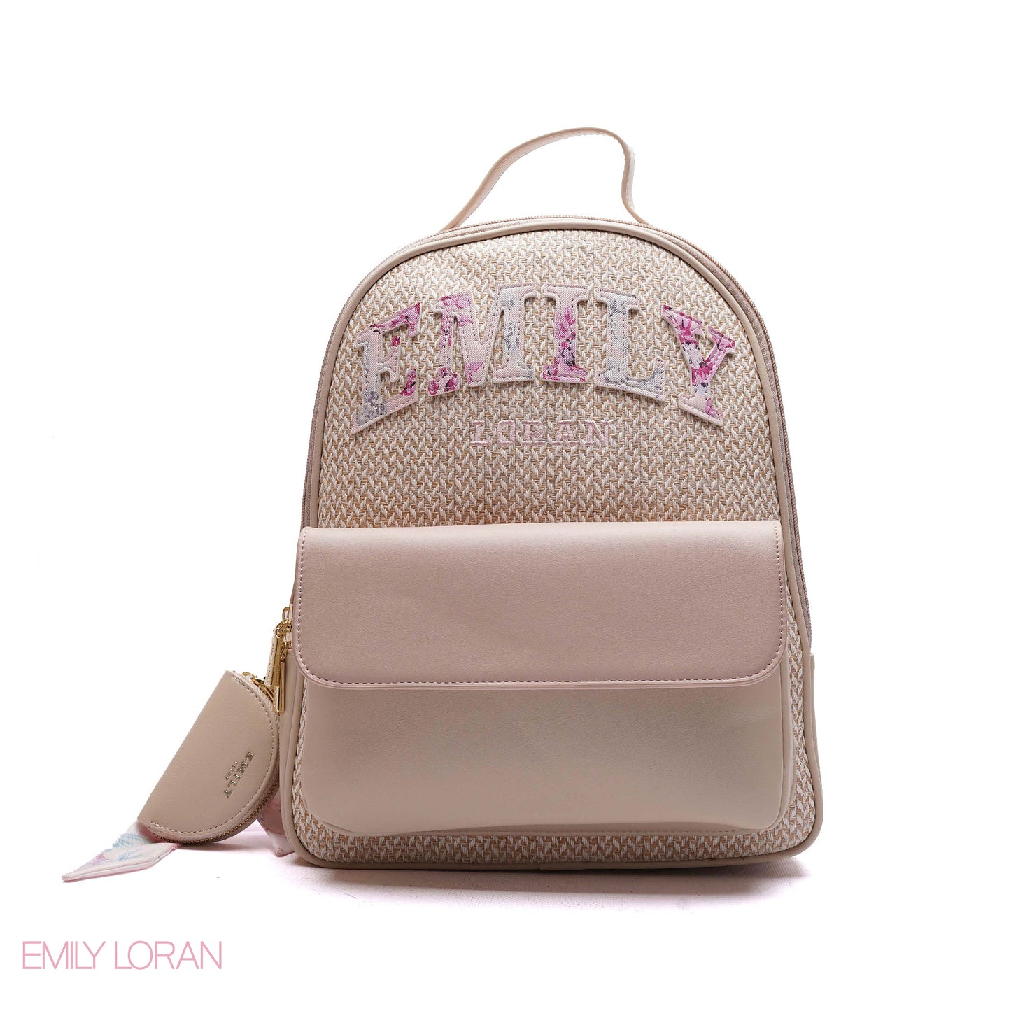 BACKPACK FLOWER EMILY PRINT WITH FRINT POCKET - LARGE