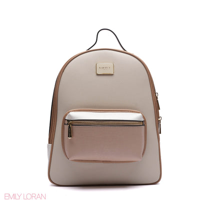 BACKPACK WITH PLANE ADJUSTABLE FRONT WALLET AND LEATHER