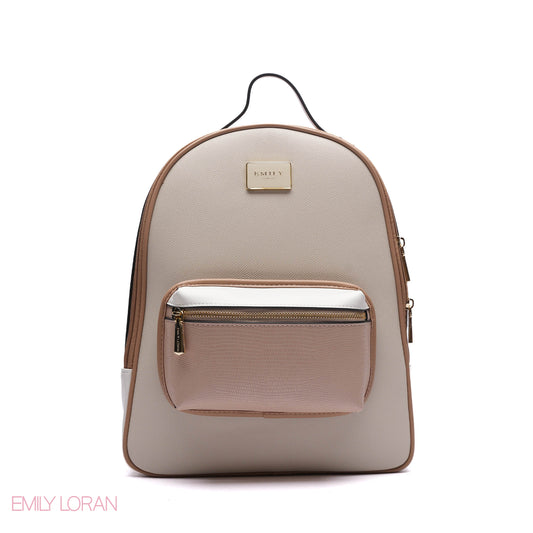 BACKPACK WITH PLANE ADJUSTABLE FRONT WALLET AND LEATHER