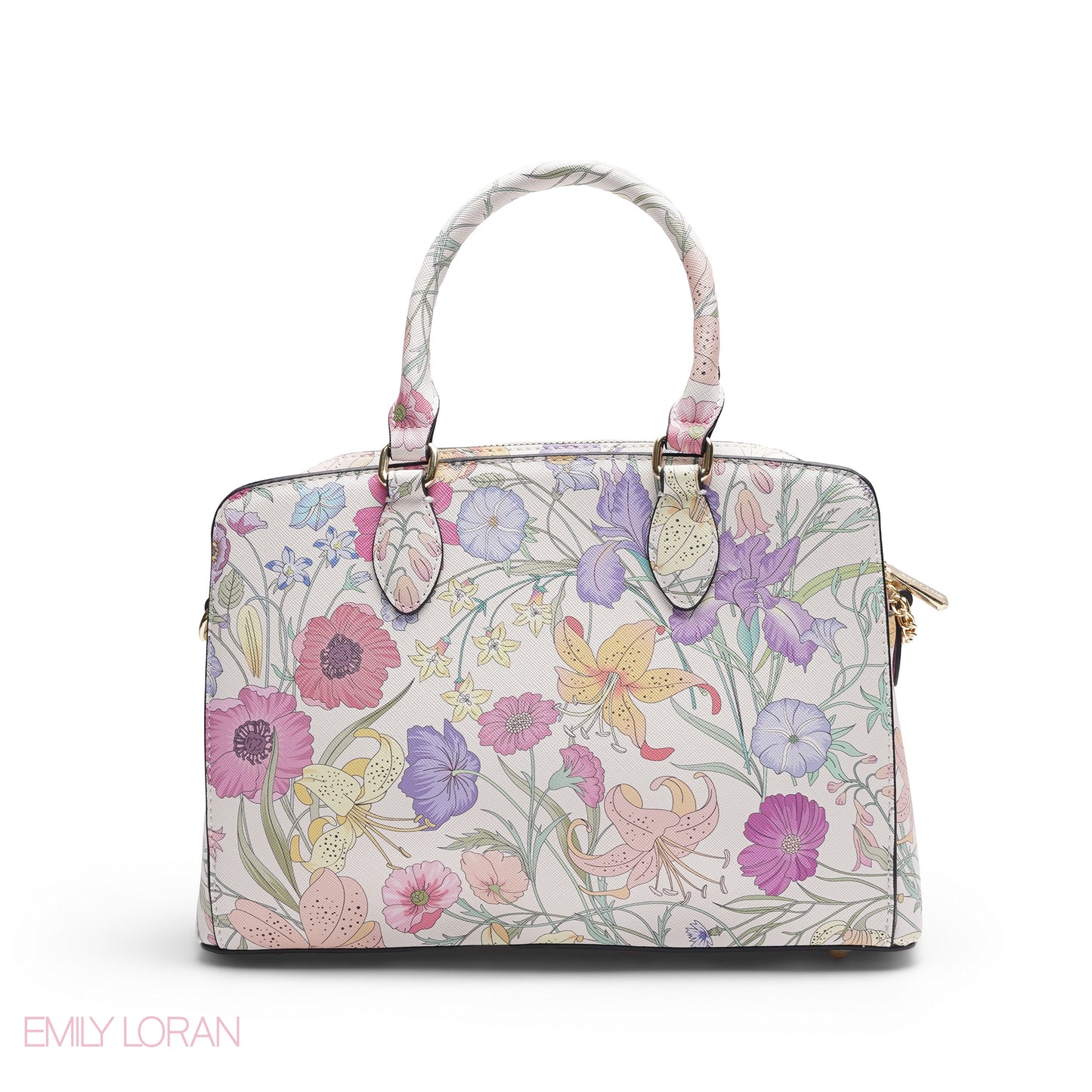 EMILY FULL FLORAL PRINT BAG WITH MINI POUCH - MED