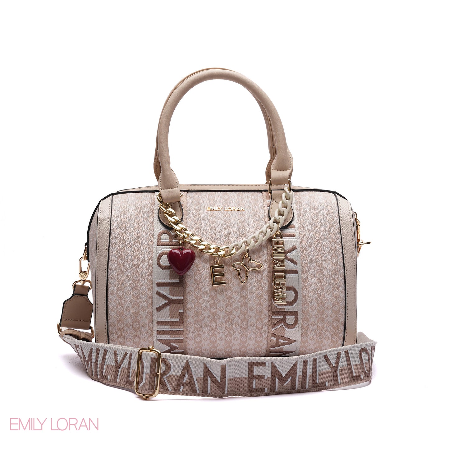 MONOGRAM BARREL BAG WITH CHARM CHAIN - MEDIUM
