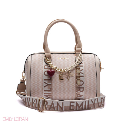 MONOGRAM BARREL BAG WITH CHARM CHAIN - MEDIUM