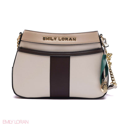 ELEGANT MULTI-TONE PANELLED CROSSBODY BAG