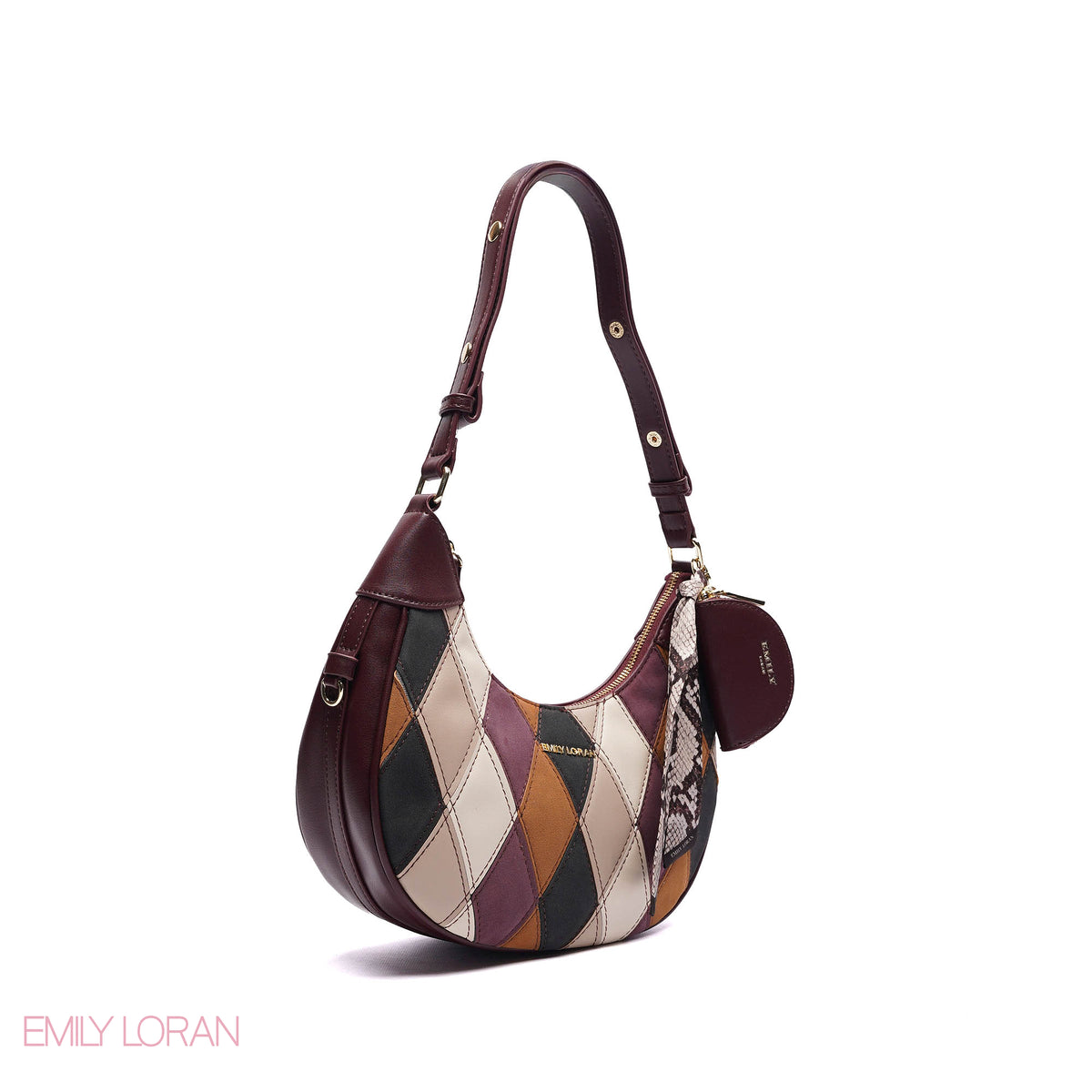 ELEGANT SHOULDER BAG SNAKE PRINT  WITH SMALL POUCH - SMALL