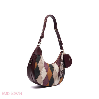 ELEGANT SHOULDER BAG SNAKE PRINT  WITH SMALL POUCH - SMALL