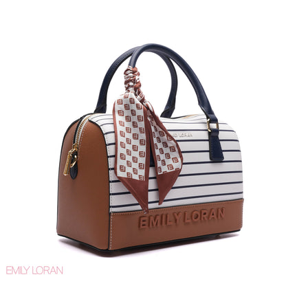 EMBOSSED LOGO SATCHEL BAG - MEDIUM