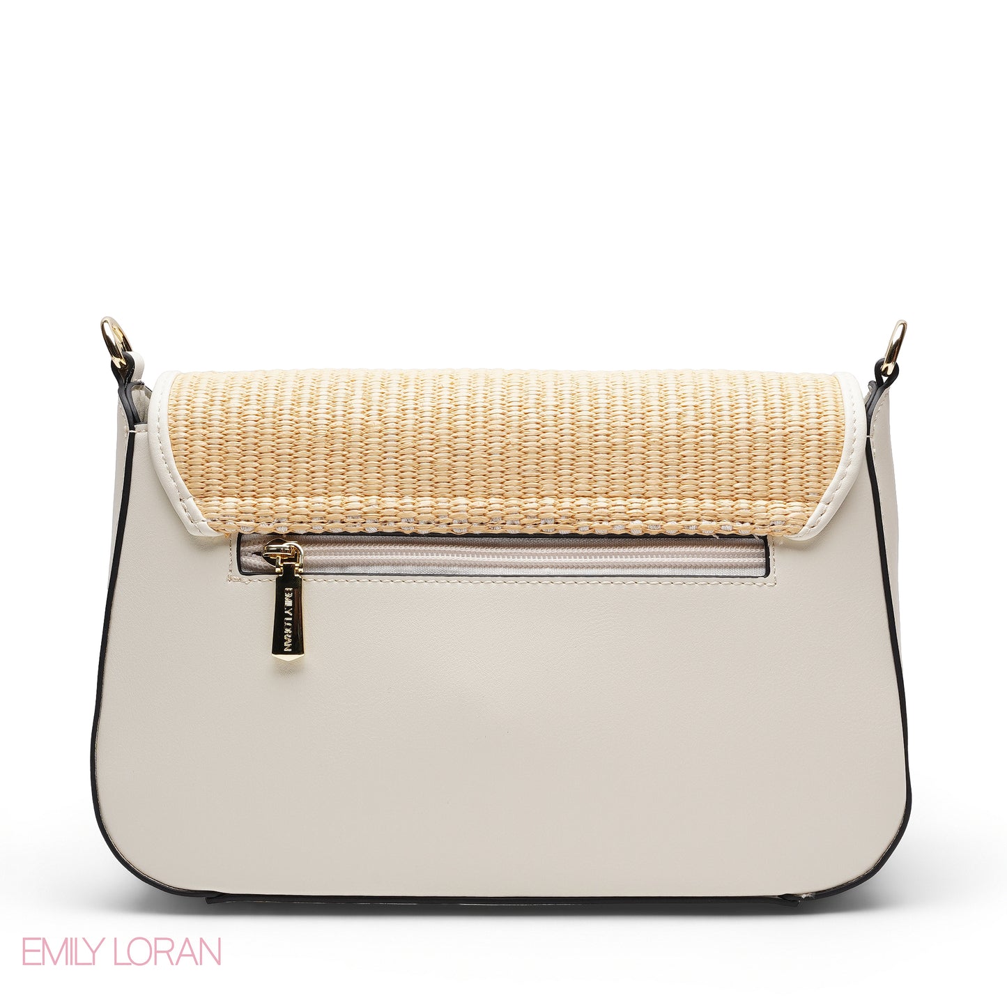 WHITE FLORAL FLAP CROSSBAG