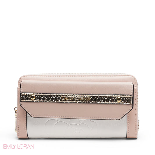 FLORAL PRINT DOUBLE COMPARTMENT ZIP-AROUND WALLET