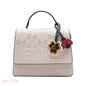 EMBOSSED FLORAL TOP-HANDLE SATCHEL BAG