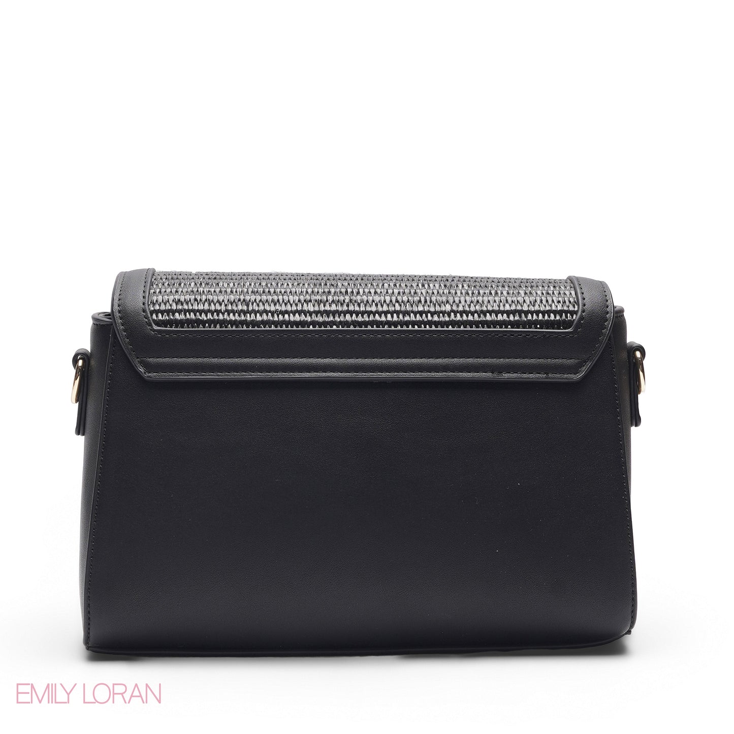 TEXTURED SCARF BLACK TOP HANDLE BAG - MED