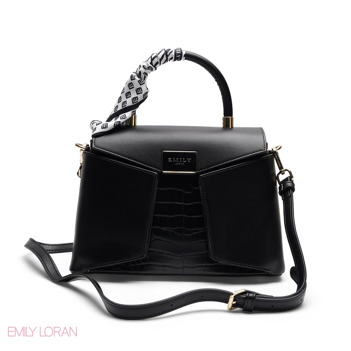 ELEGANT GEOMETRIC FLAP SATCHEL WITH BRAIDED HANDLE BAG