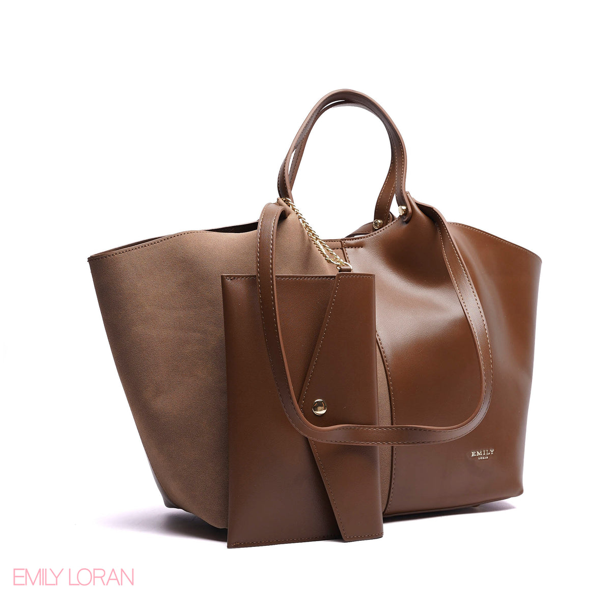 SHOULDER BAG PRACTICALITY LEATHER WITH SMALL WALLET AND CROSS BAG - LARGE