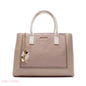 EMBOSSED FLORAL PANELLED SATCHEL BAG - LARGE