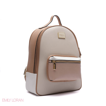 BACKPACK WITH PLANE ADJUSTABLE FRONT WALLET AND LEATHER