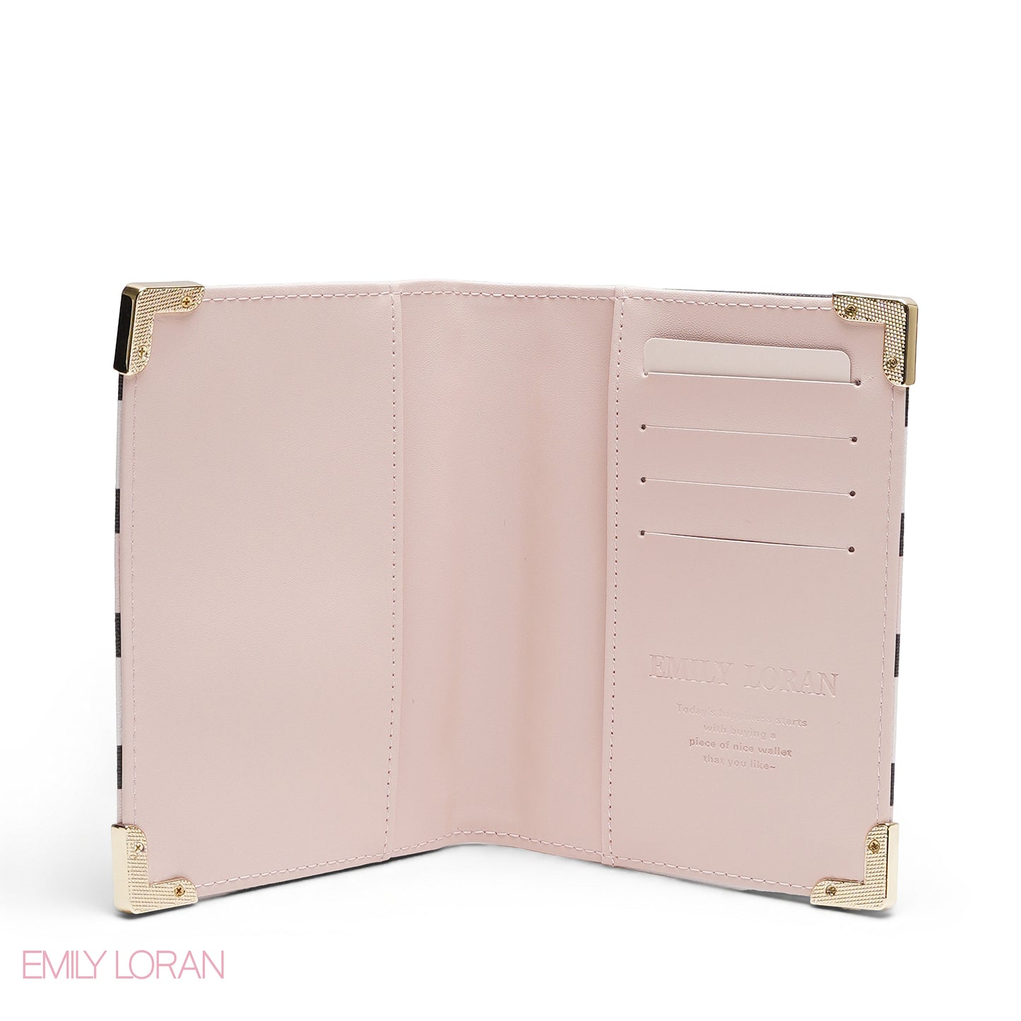 PINK STRIPPED 3-PIECE WALLET SET