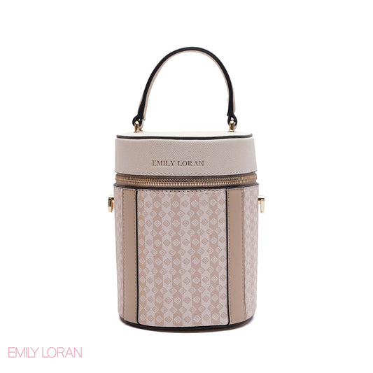 ELEGANT STRUCTURED CYLINDER VANITY BAG