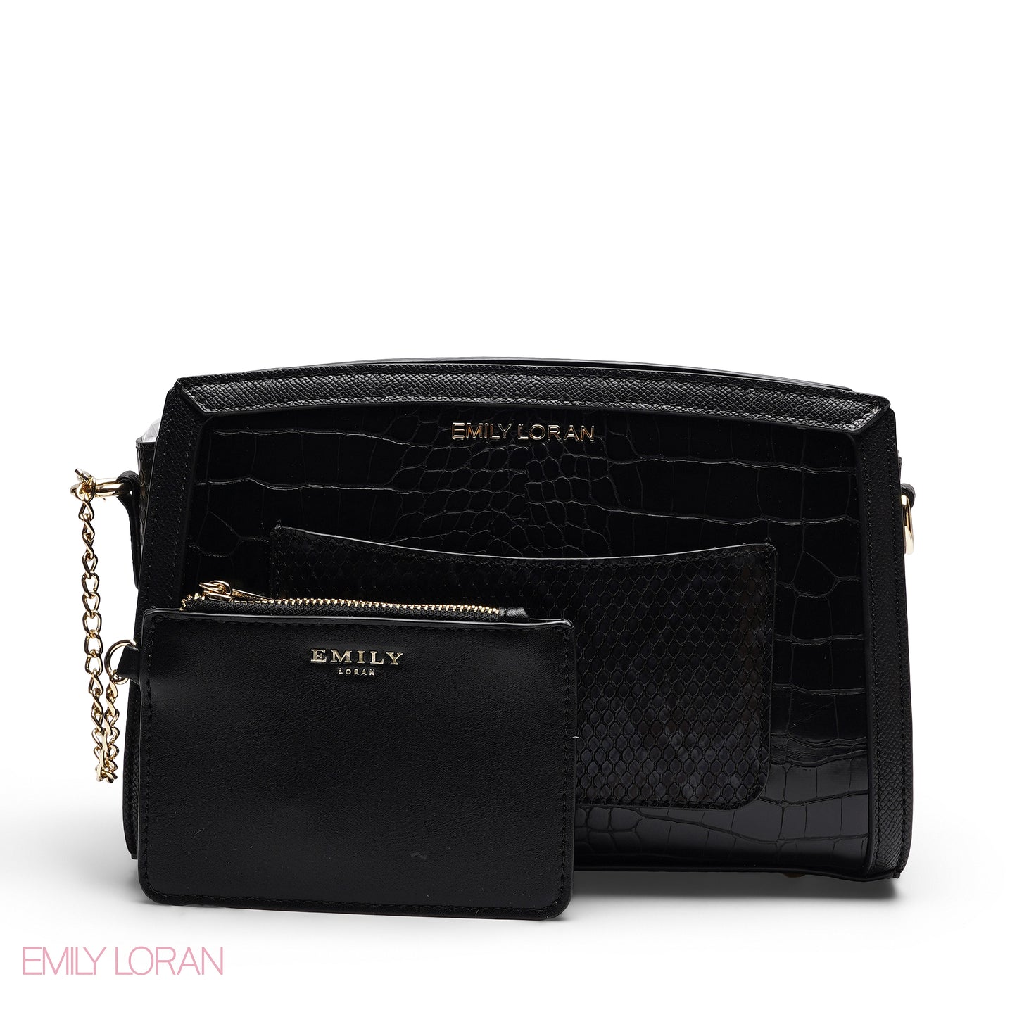 CHIC TRI-TONE CROSSBODY WITH POUCH BAG