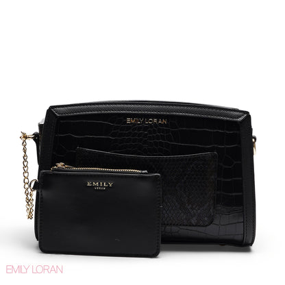 CHIC TRI-TONE CROSSBODY WITH POUCH BAG
