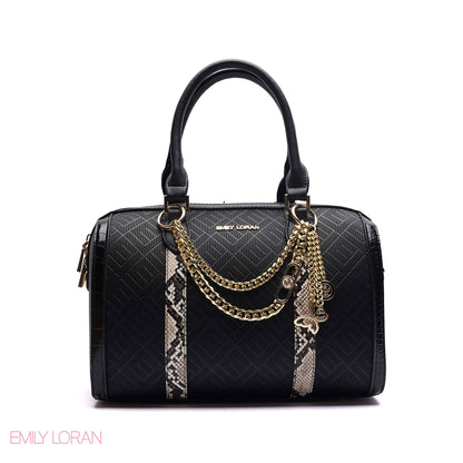 HANDBAG SNAKE PRINT WITH GOLD CHAIN - MEDIUM