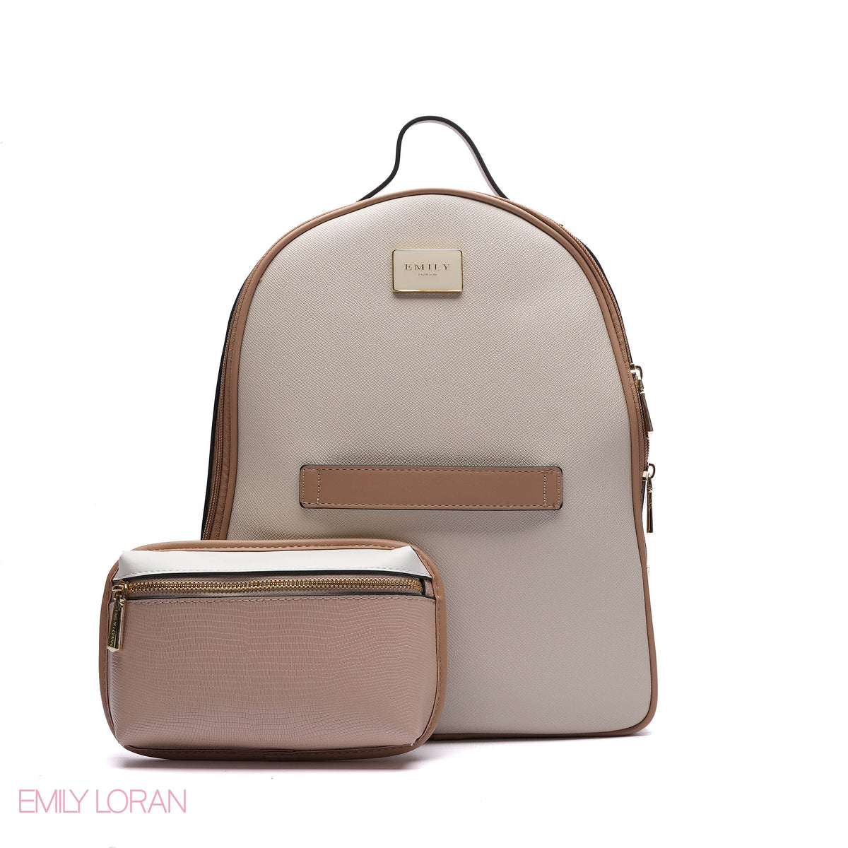 BACKPACK WITH PLANE ADJUSTABLE FRONT WALLET AND LEATHER