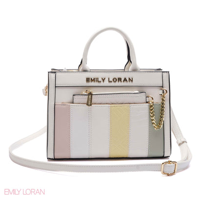 MULTI-TEXTURED PANELLED HANDBAG SET - SMALL