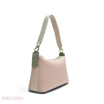 CHIC CURVED SHOULDER BAG WITH BRANDED STRAP BAG