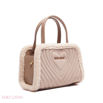 MINI-BAG FUR EDGES WITH FRONT HEART SIGHN - MINI