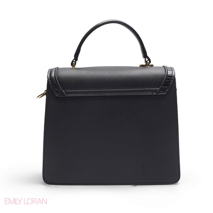 BLACK CROCODILE SATCHEL BAG