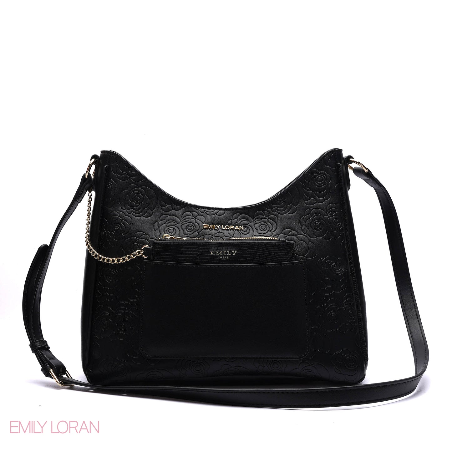 EMBOSSED ROSE SHOULDER BAG SET