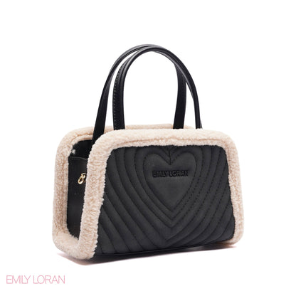 MINI-BAG FUR EDGES WITH FRONT HEART SIGHN - MINI