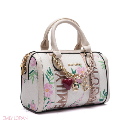 MONOGRAM BARREL BAG WITH CHARM CHAIN - SMALL
