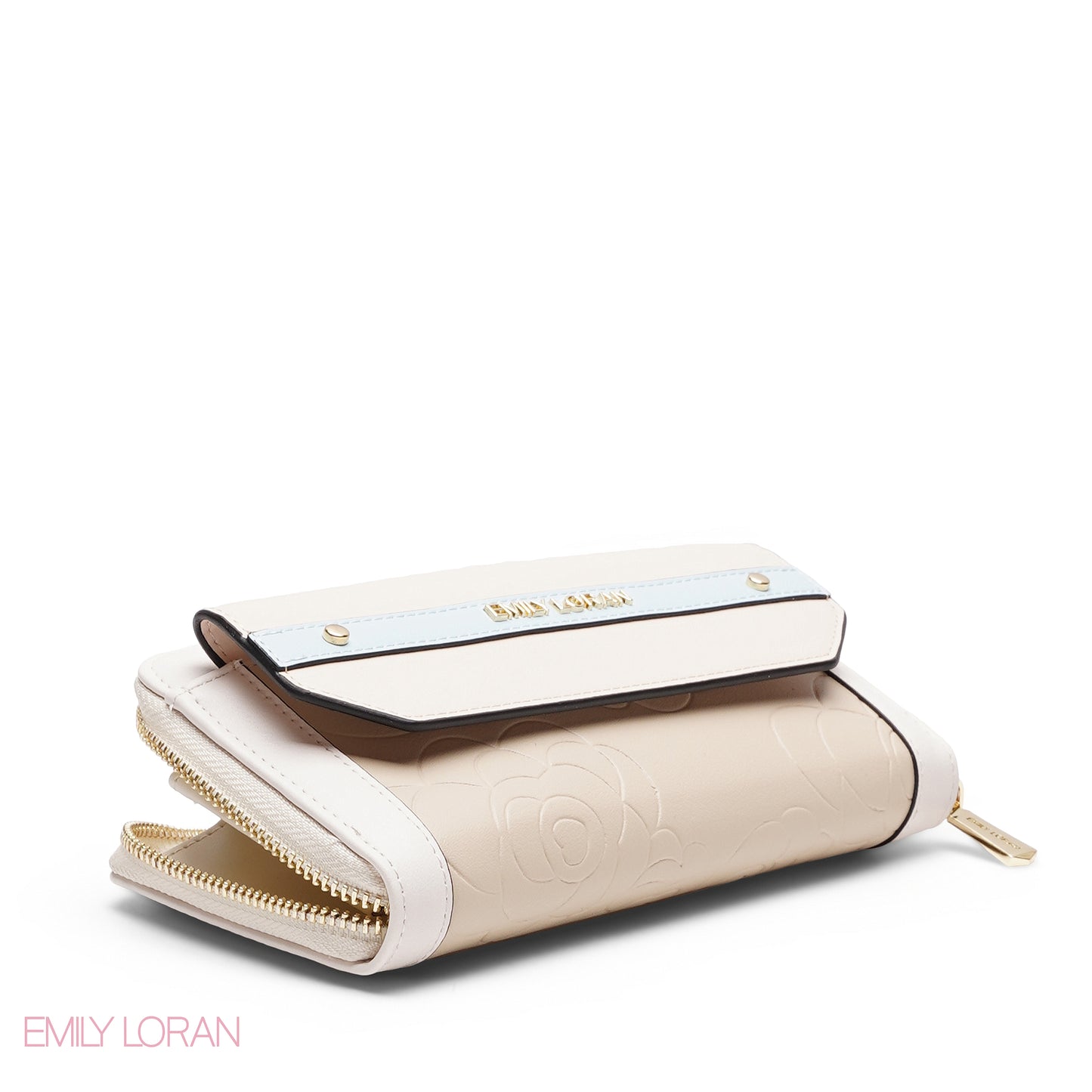 FLORAL PRINT DOUBLE COMPARTMENT ZIP-AROUND WALLET