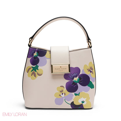 ELEGANT FLORAL PRINT SATCHEL BAG