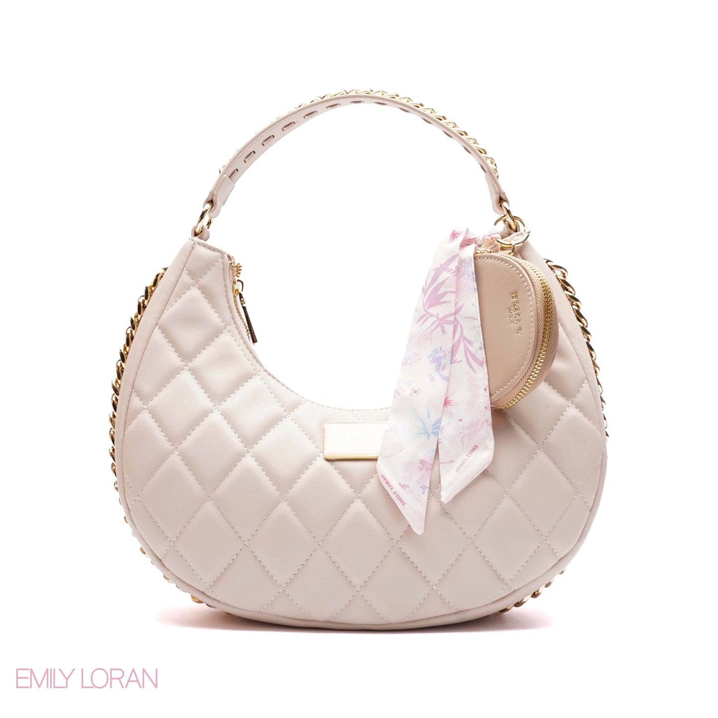 QUILLED HOBO SHOULDER BAG