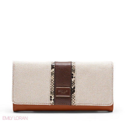 SNAKESKIN EFFECT TRI-FOLD WALLET