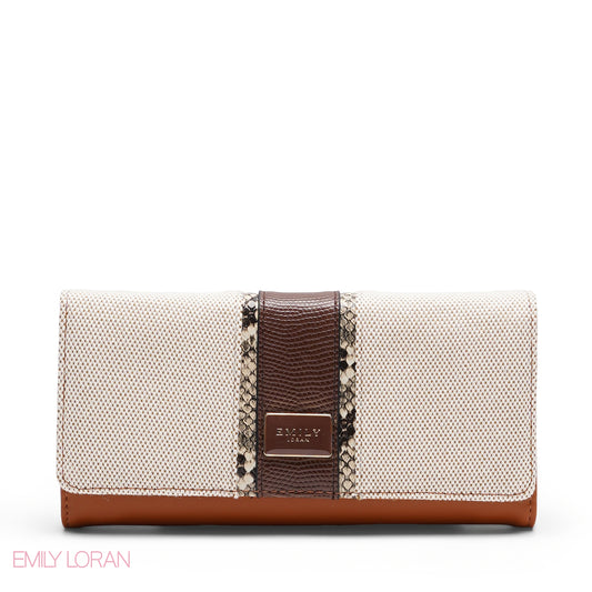 SNAKESKIN EFFECT TRI-FOLD WALLET