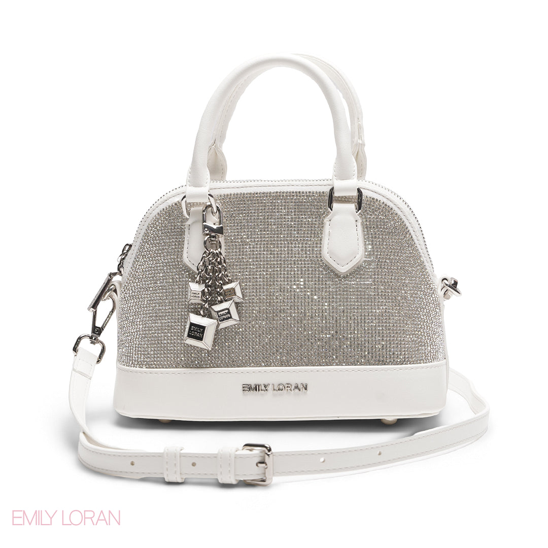 SILVER GLITTER DOME BAG