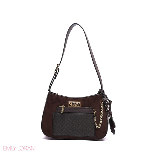 ELEGANT SHOULDER BAG WITH POUCH AND CHAIN