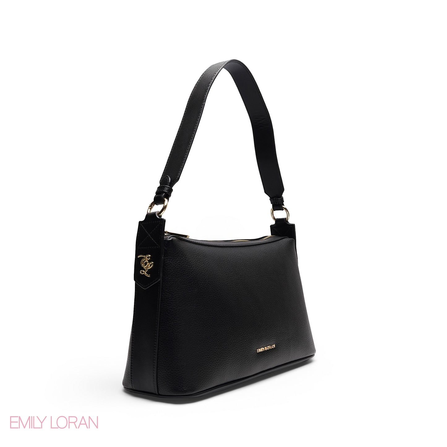 CHIC CURVED SHOULDER BAG WITH BRANDED STRAP BAG