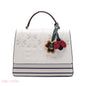 EMBOSSED FLORAL TOP-HANDLE SATCHEL BAG
