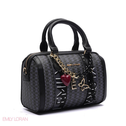 MONOGRAM BARREL BAG WITH CHARM CHAIN - SMALL